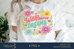 Wildflower Dreams PNG Watercolor Floral Design, Retro Boho Product Image 1