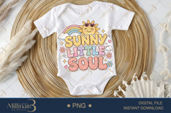 Sunny Little Soul PNG, Cute Kawaii Summer Quote Design with Product Image 1
