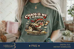 Funny Chaos Is My Cardio PNG, Raccoon Sublimation Design, Fu Product Image 1