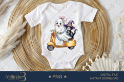 Halloween Ghost Cat Kids PNG |Cute Spooky Kitty Design Product Image 1