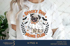 Spooky Dog Moms Club PNG |Ghost Dog, Pumpkin Pu Product Image 1