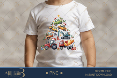 Christmas Tree Construction Trucks PNG | Cute Cars Christmas Product Image 1