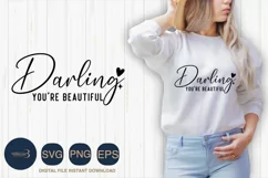Darling You're Beautiful Svg |Positive SVG| Woman Product Image 1