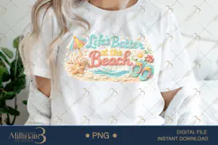 Life’s Better at the Beach PNG, Crochet Beach Sublimation De Product Image 1
