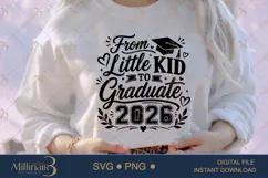 From Little Kid to Graduate 2026 SVG PNG, Graduation Memory Product Image 1