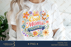 Cool Moms Club PNG, Retro Floral Mom Design, Trendy Groovy Product Image 1