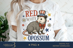 Red White And Opossum PNG Funny 4th of July Clipart Product Image 1