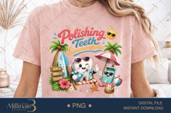 Polishing Teeth Summer Mode PNG, Cute Dental Assistant Summe Product Image 1
