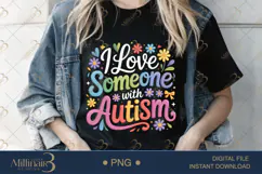 I Love Someone With Autism PNG | Puzzle Piece Autism Aware Product Image 1