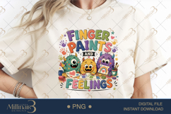 Finger Paints and Feelings PNG, Cute Preschool Teacher Desig Product Image 1