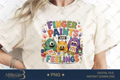 Finger Paints and Feelings PNG, Cute Preschool Teacher Desig Product Image 1
