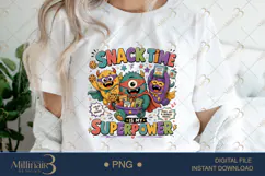 Snack Time Is My Superpower PNG, Funny Teacher Design with C Product Image 1