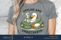 Offline and Unbothered PNG, Cozy Introvert Duck Sublimation Product Image 1