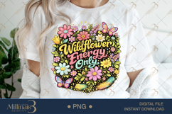 Wildflower Energy Only PNG, Watercolor Floral Design with Bu Product Image 1