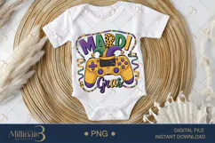 Mardi Gras Gamer PNG, Carnival Gaming Shirt Design with Cont Product Image 1