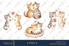 Cute Cat Valentine Clipart Set Product Image 1