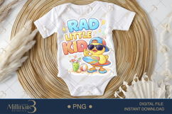 Rad Little Kid PNG Cute Summer Kids Shirt Design, Cool Duck Product Image 1
