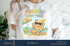 Teacher Chill Mode PNG Funny Teacher Summer Clipart | Cute Product Image 1