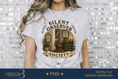 Silent Observer Society PNG, Introvert Cat Sublimation Desig Product Image 1