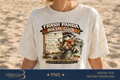 Trash Panda Social Club PNG, Funny Raccoon Digital Design, M Product Image 1