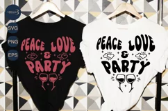 Peace Love and Party  SVG PNG Sublimation|Marriage Svg Product Image 1