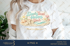 Sandy Toes Happy Soul PNG, Crochet Beach Sublimation Design, Product Image 1