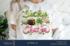 Lucky Charm PNG, St Patricks Day Shamrock Clipart With Pot O Product Image 1