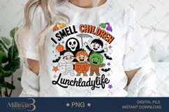 I Smell Children Halloween Lunch Lady PNG|Funny School Cafe Product Image 1