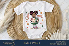 Am Black History Girl PNG for Kids, Black History Month Shir Product Image 1