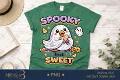 Spooky But Sweet PNG, Cute Ghost Goose PNG, Halloween Goose Product Image 1