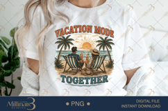 Vacation Mode Together PNG Beach Couple Design, Summer Sunse Product Image 1