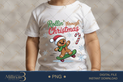 Rollin&#039; Through Christmas PNG | Gingerbread Skateboarding Su Product Image 1
