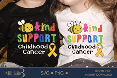 Be Kind Support Childhood Cancer Awareness Shirt Product Image 2
