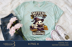 Witch Please I'm Reading PNG, Cute Halloween Book Lover Desi Product Image 2