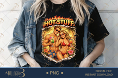 Hot Stuff PNG Sexy Summer Couple Design, Tropical Beach Part Product Image 2