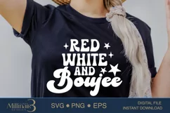 Red White And Boujee SVG PNG Sublimation |4th Of July SVG Product Image 2