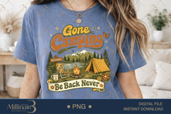 Gone Camping Be Back Never PNG, Retro Camping Sublimation De Product Image 2