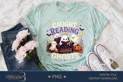 Caught Reading with Ghosts PNG, Cute Halloween Book Lover Product Image 2