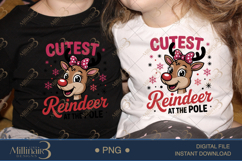 Cutest Reindeer at the Pole PNG | Christmas Clipart for Girl Product Image 2