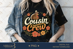 Cousin Crew Thanksgiving PNG |Fun Fall Shirt Design Product Image 2