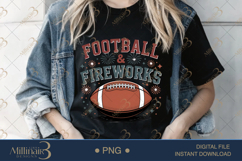 Football and Fireworks PNG | 4th of July Game Day Clipart Product Image 2