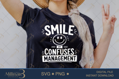 Smile It Confuses Management SVG PNG, Funny Work Quote Digit Product Image 2