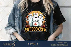 Spooky ENT Boo Crew PNG |Funny Nurse Sublimation Product Image 2