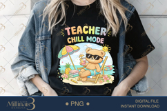 Teacher Chill Mode PNG Funny Teacher Summer Clipart | Cute Product Image 2