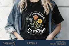 Fearfully and Wonderfully Made PNG |Christian Floral PNG Product Image 2