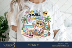 Cool Teacher Summer PNG Cute Teacher Beach Clipart | Funny Product Image 2