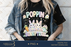 Poppin Down The Bunny Trail PNG, Crochet Easter Sublimation Product Image 2