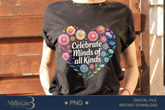 Celebrate Minds of All Kinds PNG | Puzzle Piece Autism Aware Product Image 2