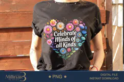 Celebrate Minds of All Kinds PNG | Puzzle Piece Autism Aware Product Image 2