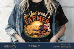 So God Made a Farmer PNG | Rustic Farm Quote Clipart Product Image 2